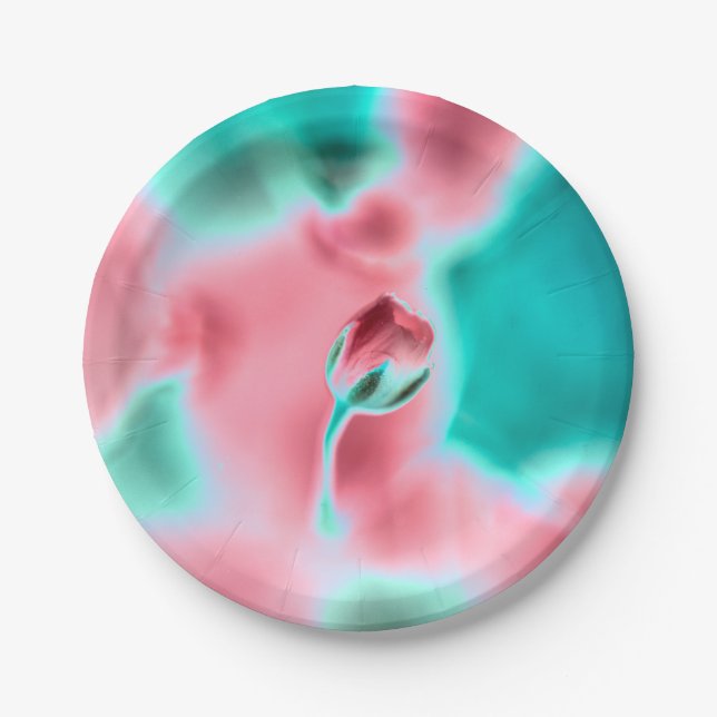 Assiette en papier Rose Bud (Devant)