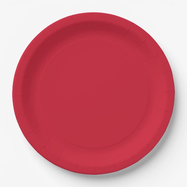Assiette en papier "Rouge Beau" (Devant)