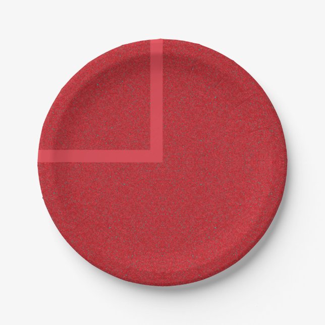 Assiette en papier rouge en forme de L moderne – P (Devant)