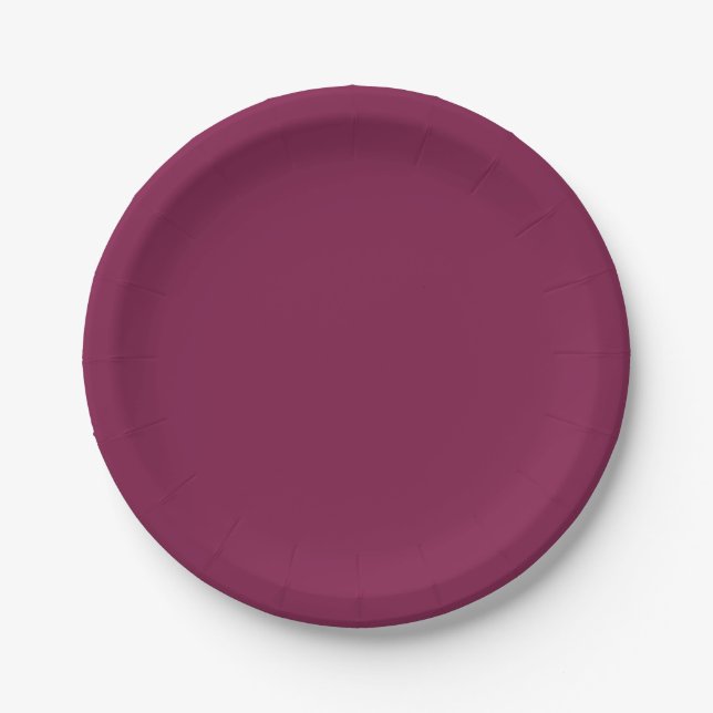 Assiette en papier rouge foncé/bordeaux (Devant)
