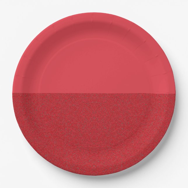 Assiette en Papier Rouge Tomate Half-Noise – Perso (Devant)