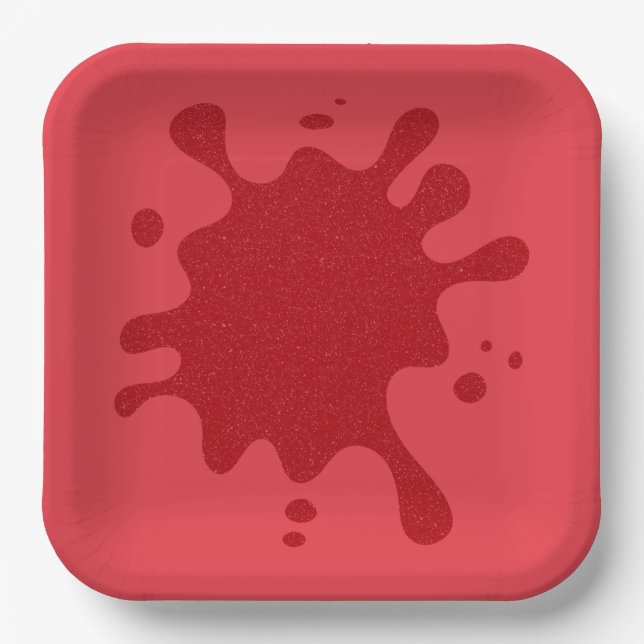 Assiette en papier rouge tomate personnalisable av (Recto)