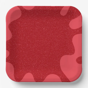 Assiette en papier rouge tomate personnalisée pour