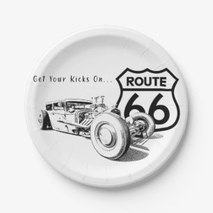 Assiette en papier Route 66