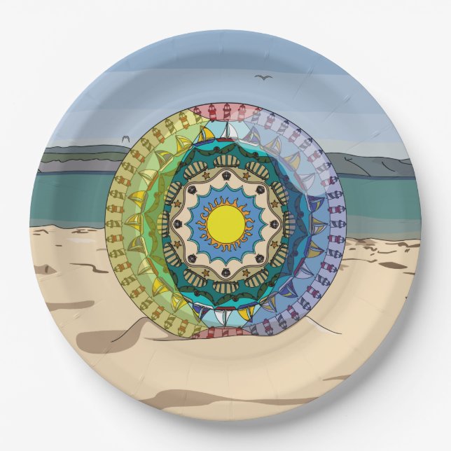 Assiette en Papier Soleil d'Été (Devant)
