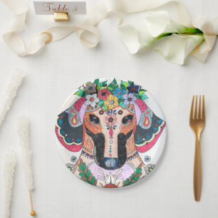 Assiette en papier teckel