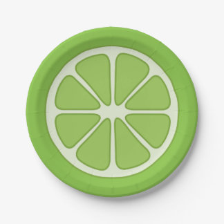 Assiette en papier tranche de citron vert ludique