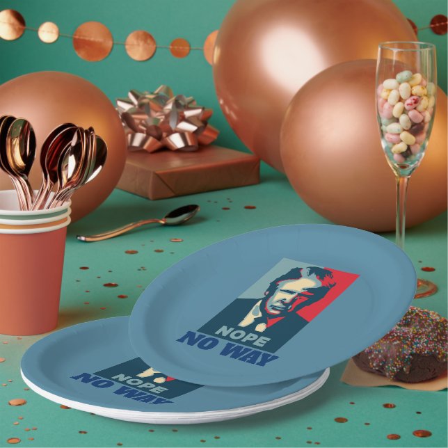 Assiette en papier Trump non pas de chemin (Multi)