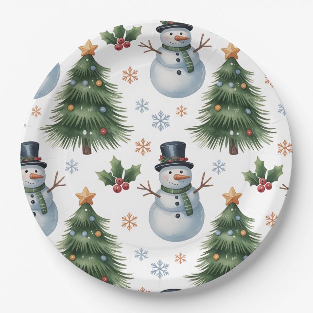 Assiette en papier - Vaisselle de Noël (Devant)