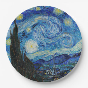 ASSIETTE EN PAPIER: VAN GOGH : NUIT STARRY