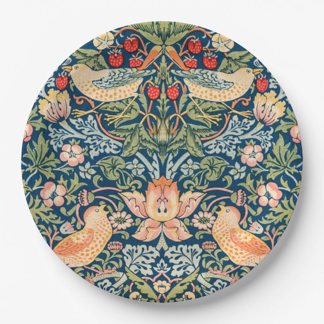 ASSIETTE EN PAPIER: WILLIAM MORRIS : STRAWBERRY TH (Devant)