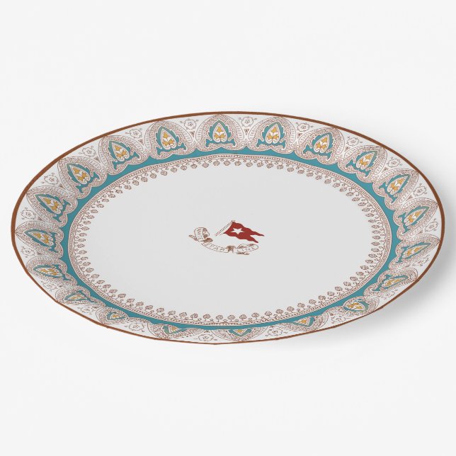 Assiette en porcelaine de première classe RMS Tita (Angle)