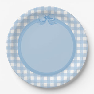 Assiette En vichy bleue et de la Bow Party
