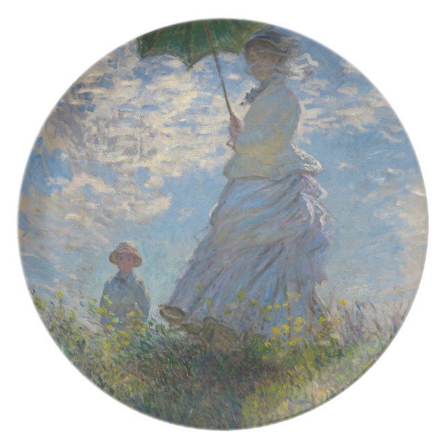 Assiette Femme avec parasol - Madame Monet et son fils (Devant)