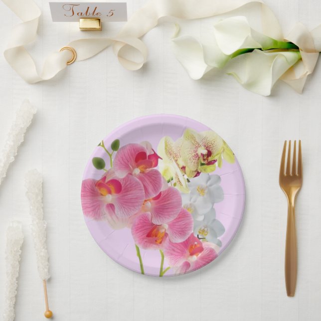 Assiette Orchidée Pastel (Mariage)
