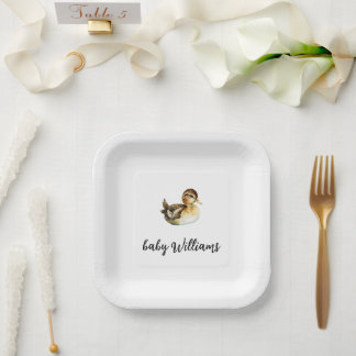 Assiette pour Baby Shower Canard Genre Neutre