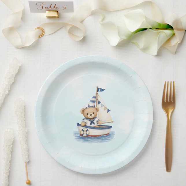 Assiette pour Baby Shower Little Sailor (Mariage)