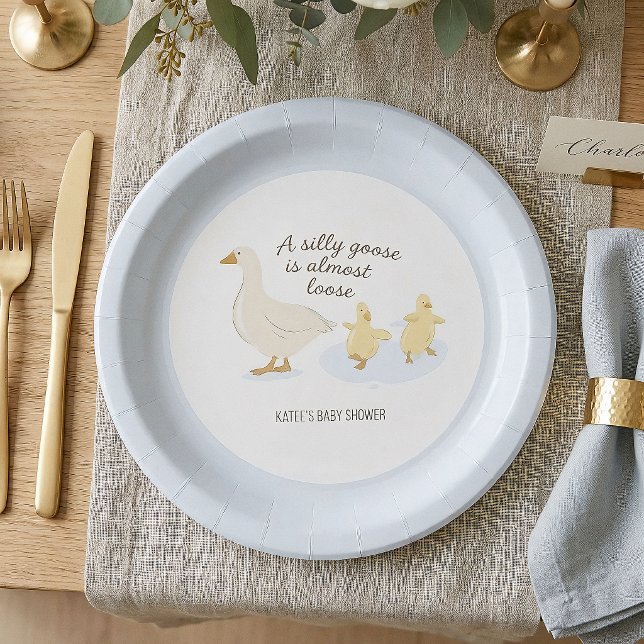 Assiette pour Baby Shower "Silly Goose Is Almost L (Créateur téléchargé)
