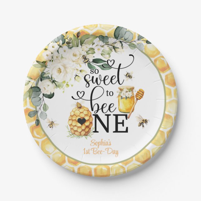 Assiette pour le 1er anniversaire 'So Sweet to Be  (Devant)