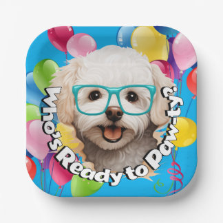 Assiette Puppy Paw-ty | Blue Balloon Party