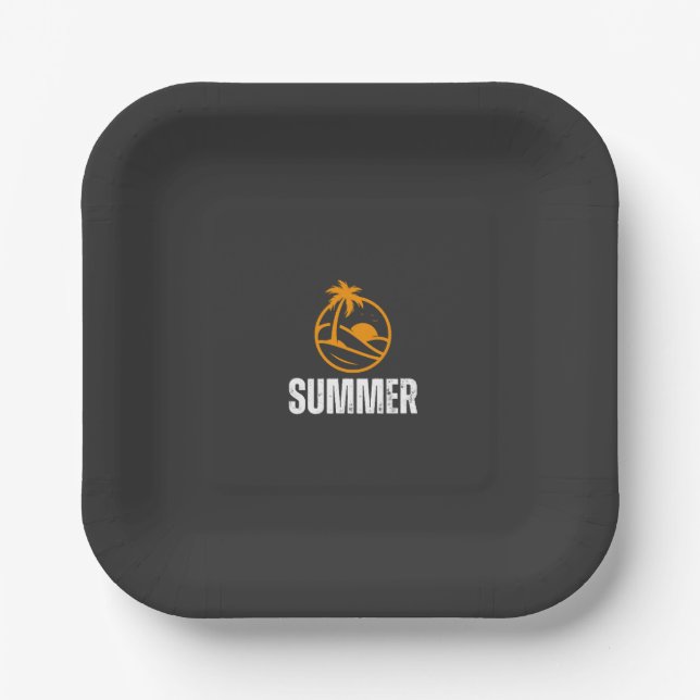 Assiette Summer Vibes – Assiette graphique amusant (Recto)