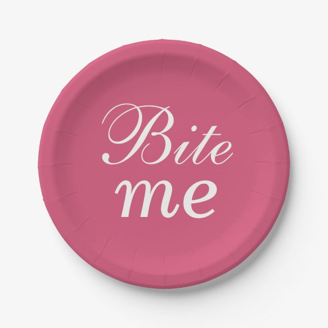 Assiette Super mignonne Bite Me - rose (Devant)