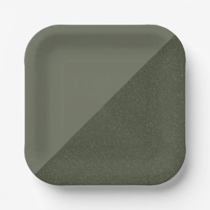 Assiette verte mousse diagonale