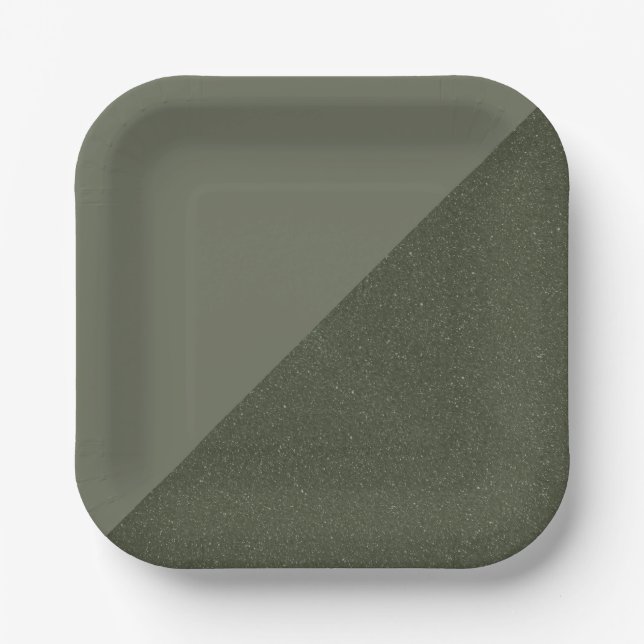 Assiette verte mousse diagonale (Recto)