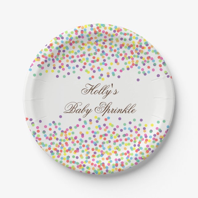Assiettes de Baby shower, Plaques de fête Confetti (Devant)