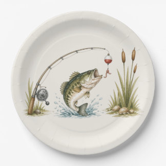 Assiettes de fête thème pêche assiette en papier b