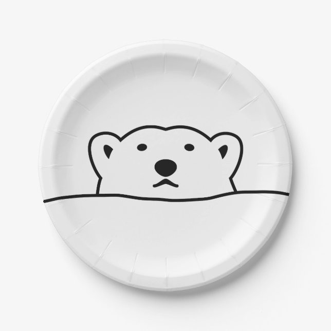 Assiettes En Carton 【のぞくホッキョクグマ】 Looking polar bear (Devant)