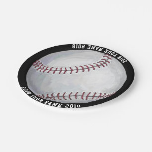 Assiettes En Carton 08of12 Baseball Custom Party Plate