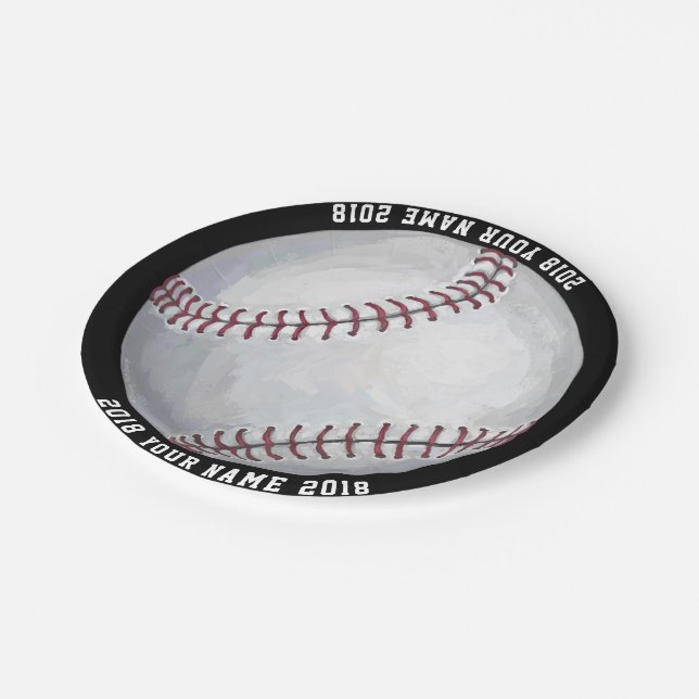 Assiettes En Carton 08of12 Baseball Custom Party Plate (Angle)