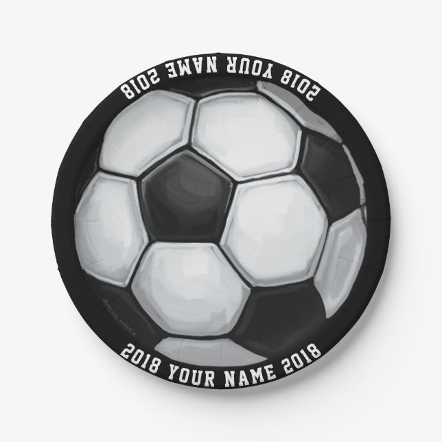 Assiettes En Carton 08of12 Soccer Ball Custom Party Plate (Devant)