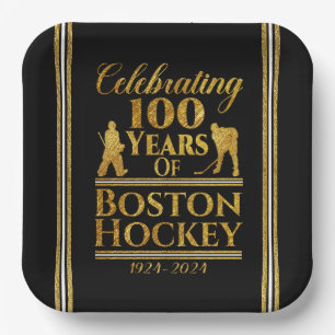Assiettes En Carton 100 Ans De Hockey À Boston