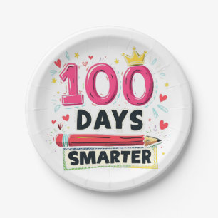 Assiettes En Carton 100 Jours plus intelligents d'enseignant scolaire