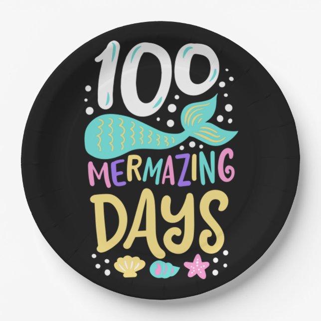 Assiettes En Carton 100e jour d'école 100 jours 28 (Devant)