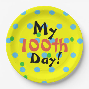 Assiettes En Carton 100th Jour des plaques à papier de célébration