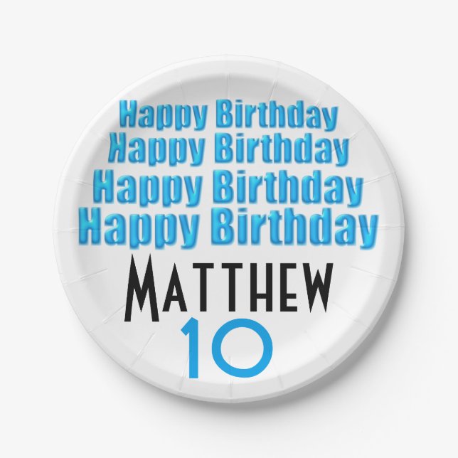 Assiettes En Carton 10ème Plaques à papier personnalisées de fête (Devant)