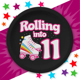 Assiettes En Carton 11e anniversaire Roller Patinage 11 ans
