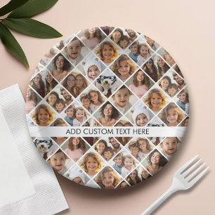 Assiettes En Carton 12 Collage de photos - Vous avez des photos carrée