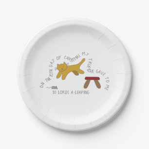 Assiettes En Carton 12 jours de Noël 10 Noël des seigneurs