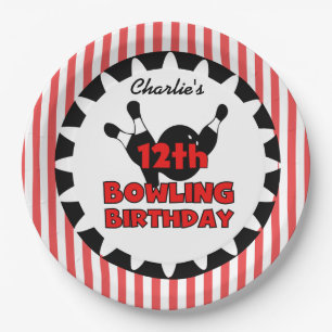 Assiettes En Carton 12e Bowling Sports Joyeux anniversaire