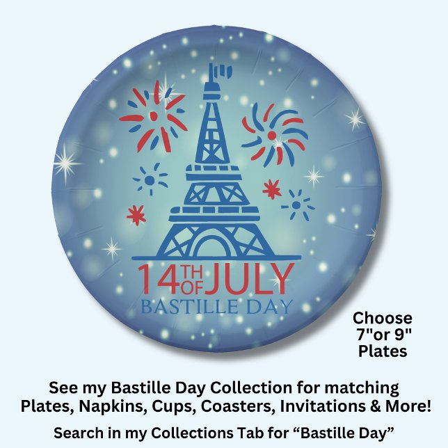 Assiettes En Carton 14 juillet 14 juillet France Nationale 7" (Créateur téléchargé)