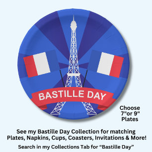 Assiettes En Carton 14 juillet Fête Nationale Française