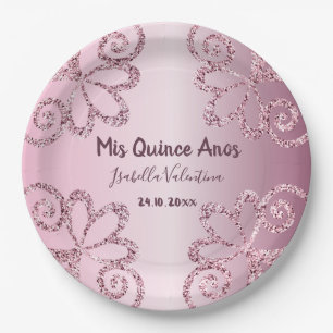 Assiettes En Carton 15e anniversaire Quinceanera Nom