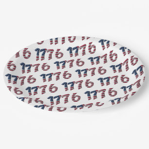 Assiettes En Carton 1776 Année de déclaration d'indépendance USA
