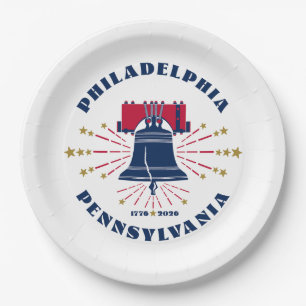 Assiettes En Carton 1776 Philadelphia Liberty Bell Plaque papier