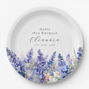 Assiettes En Carton 18e anniversaire Juillet Fleur de naissance Larksp