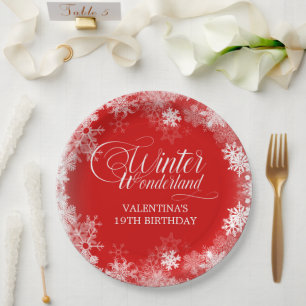 Assiettes En Carton 18e anniversaire Wonderland Winter Wonderland Snow